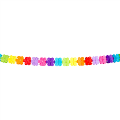 Guirlande de fleurs multicolores - papier Long. 400cm