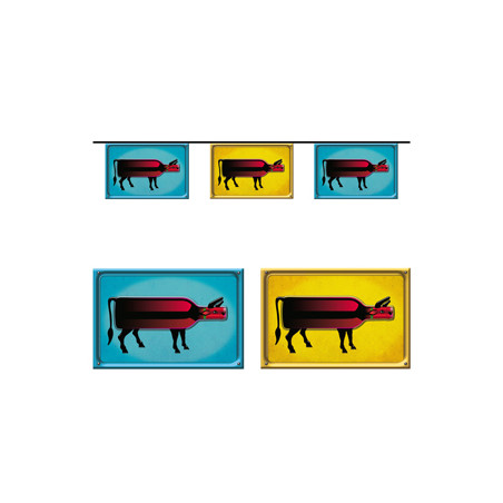 Guirlande Le Bœuf 10 fanions 21 x 30cm - papier Long. 520cm
