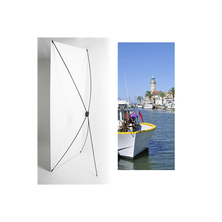 Kakemono Bateau - 180 x 80 cm - Toile M1 avec structure  X- Banner