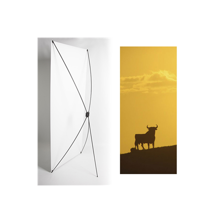 Kakemono Taureau - 180 x 80 cm - Toile M1 avec structure  X- Banner