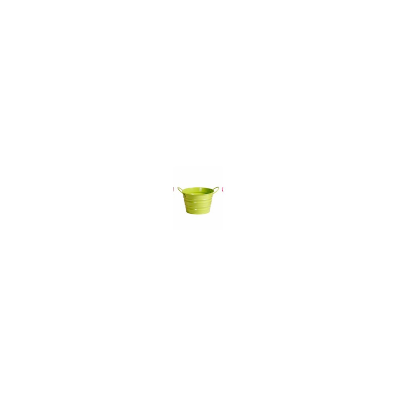 Lot de 3 pots verts en métal - Haut. 10cm Diam. 15cm