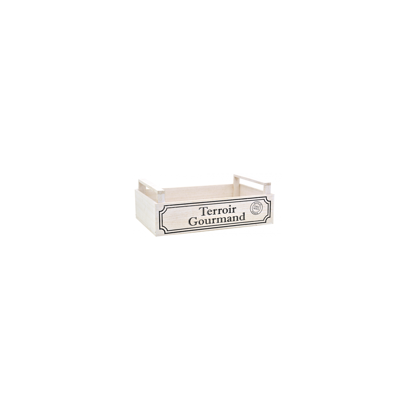 Cagette Terroir Gourmand (2 anses) en paulownia 32 x 20 x 11 cm