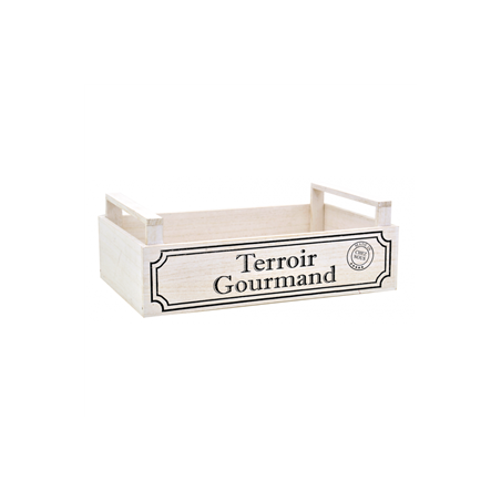 Cagette Terroir Gourmand (2 anses) en paulownia 32 x 20 x 11 cm