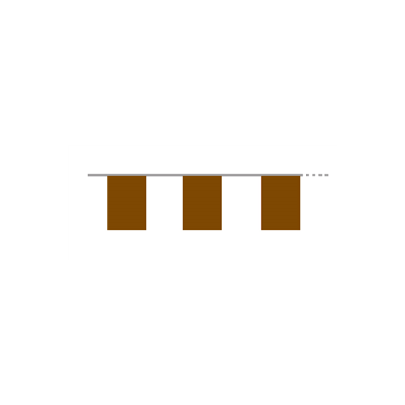 Guirlande de 10 fanions marrons 21 x 30cm - papier Long. 420cm