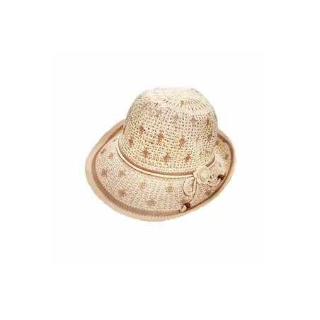 Chapeau femme en toile - Haut. 14cm Diam. 30cm