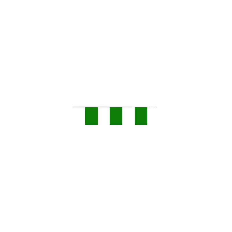 Guirlande de 10 fanions verts  20  x 30 cm - PLASTIQUE- Long.420cm