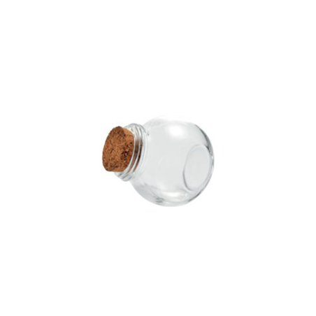 Bocal en verre  et  bouchon en liège Haut. 5,5cm (60 ml)