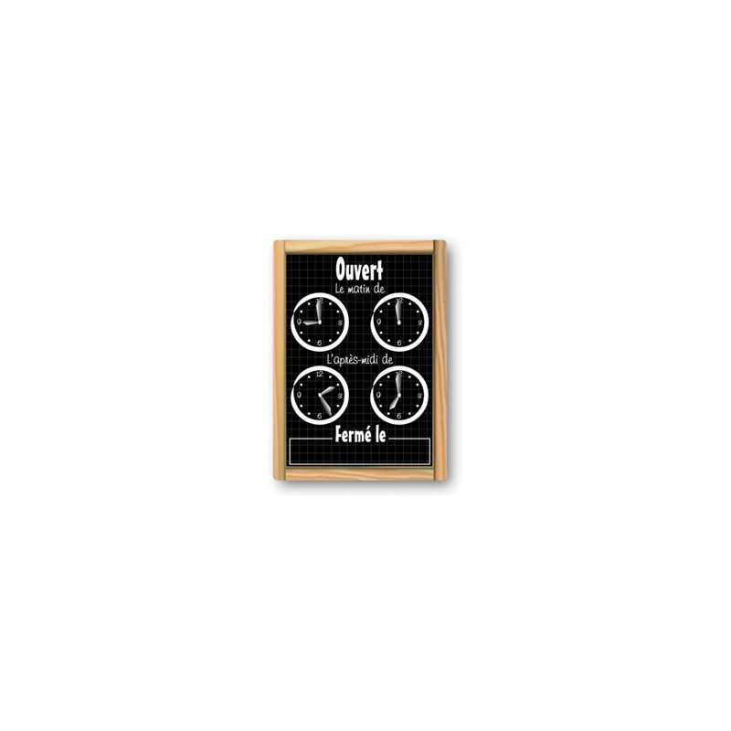 Panneau horaires d'ouverture Restaurant pvc - 16 x 24cm