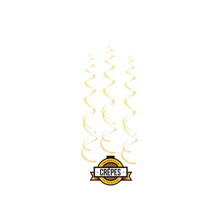 Lot de 3 tourbillons jaunes Chandeleur - Haut. 60cm