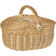 Panier en osier avec couvercles - 30 x 22 x 22 cm