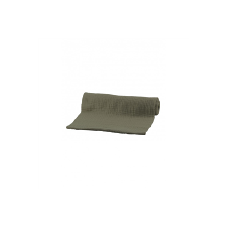 Chemin de table coton gaufré kaki 26cm x 3m