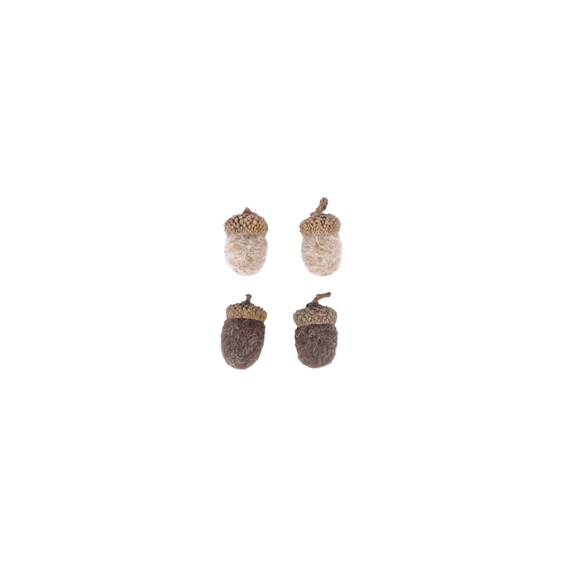 Sachet de 12 glands taupes et marrons 2.5cm