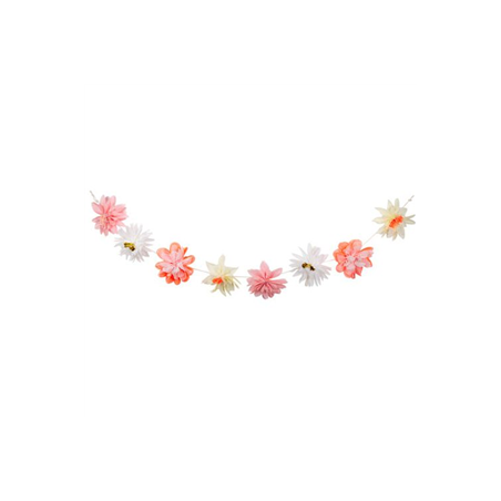 Guirlande de fleurs papier de soie rose pastel - Long. 350cm