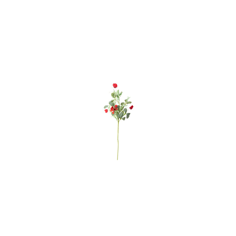 Branche de coquelicots rouges 70cm