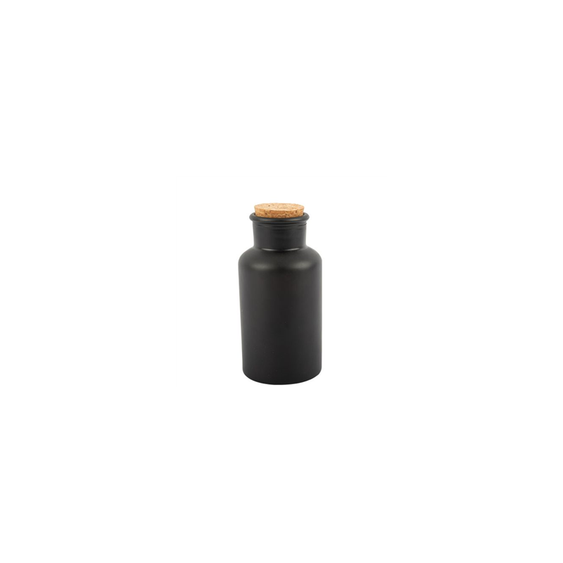 Bouteille Apothicaire Verre Noir  et   Liège 17 x 8 cm - 500 ml