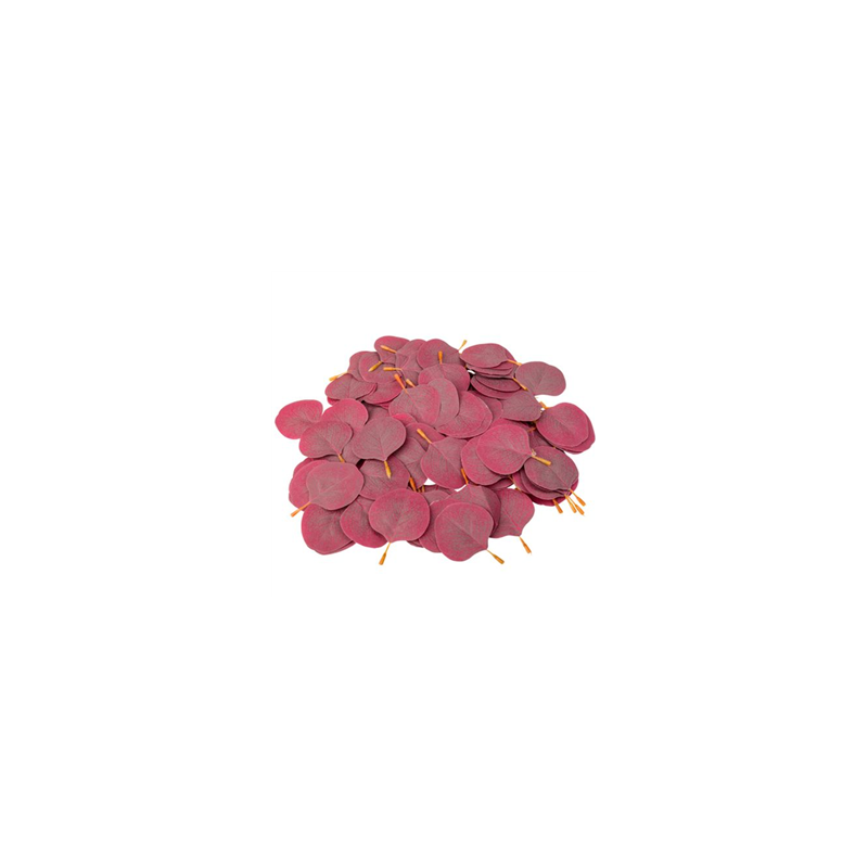 50 Feuilles d'Eucalyptus Marsala 7,5 x 6 cm