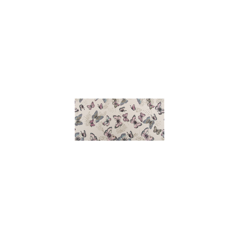 Chemin de table en lin motifs papillons 28cm x 5m