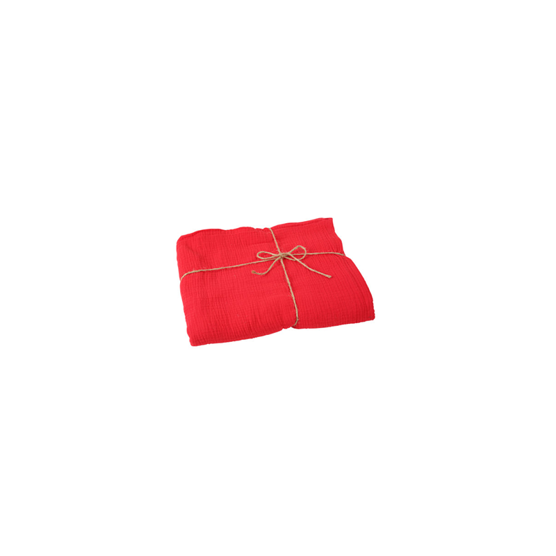Nappe gaze de coton rouge 1,30 x 2,40m