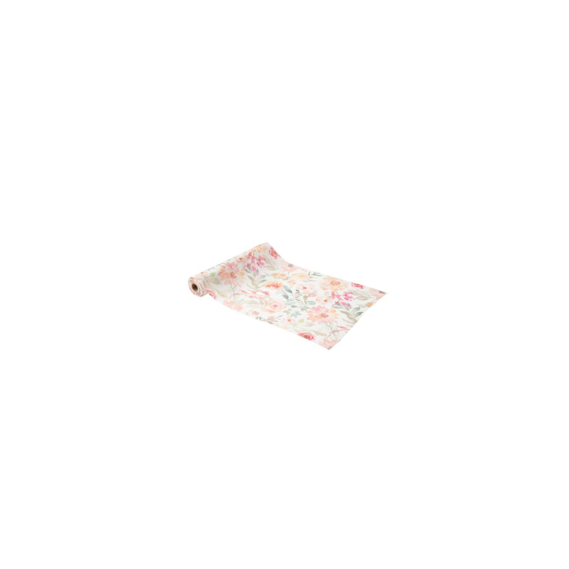 Chemin de table Dahlia pastel mousseline 28cm x 3m