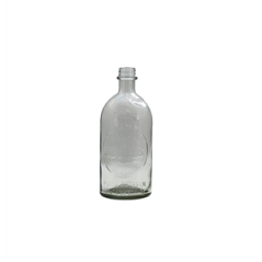 Bouteille vintage en verre transparent - Haut. 26cm