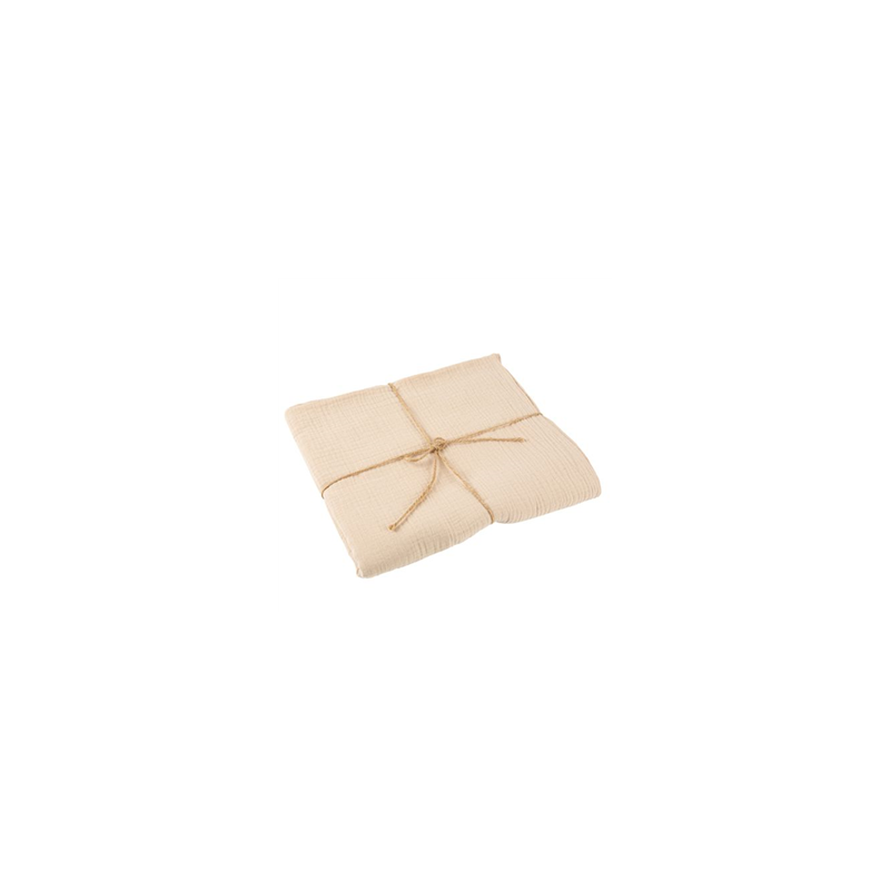 Nappe gaze de coton beige lin 1,30 x 2,40m