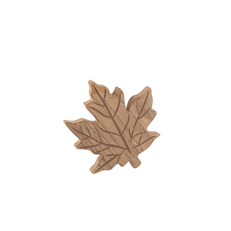 Feuille d'Érable Bois Résiné et Paillettes Or 14x13cm