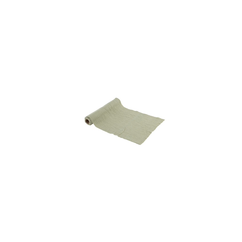 Chemin de table gaze de coton vert sauge 30cm x 3m