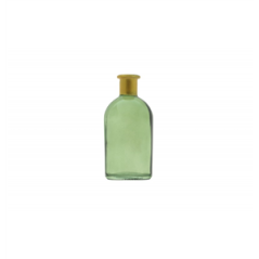 Vase en verre vert olive et Or 6,5 x 13cm