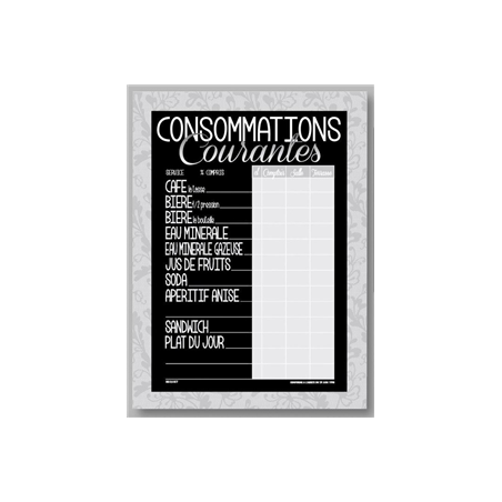 Panneau des consommations courantes 30 x 40 cm