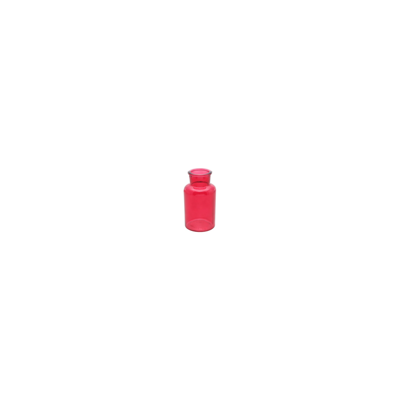 Vase en verre framboise 6.8 x 12.8cm