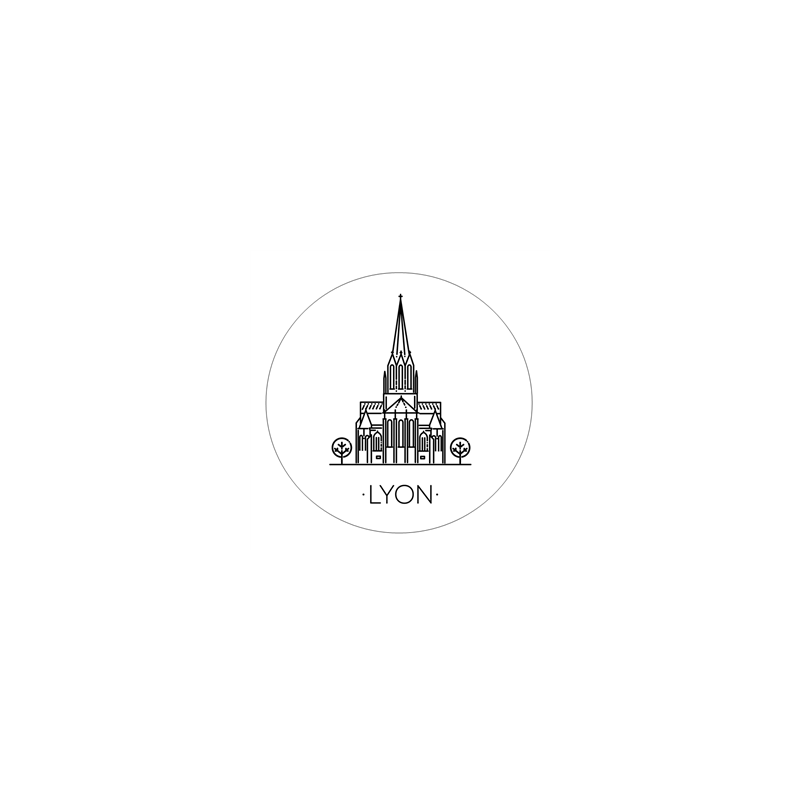 Badge métallique LYON - Diam 65mm