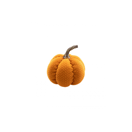 Citrouille en tissu tricot orange 13 x 12cm