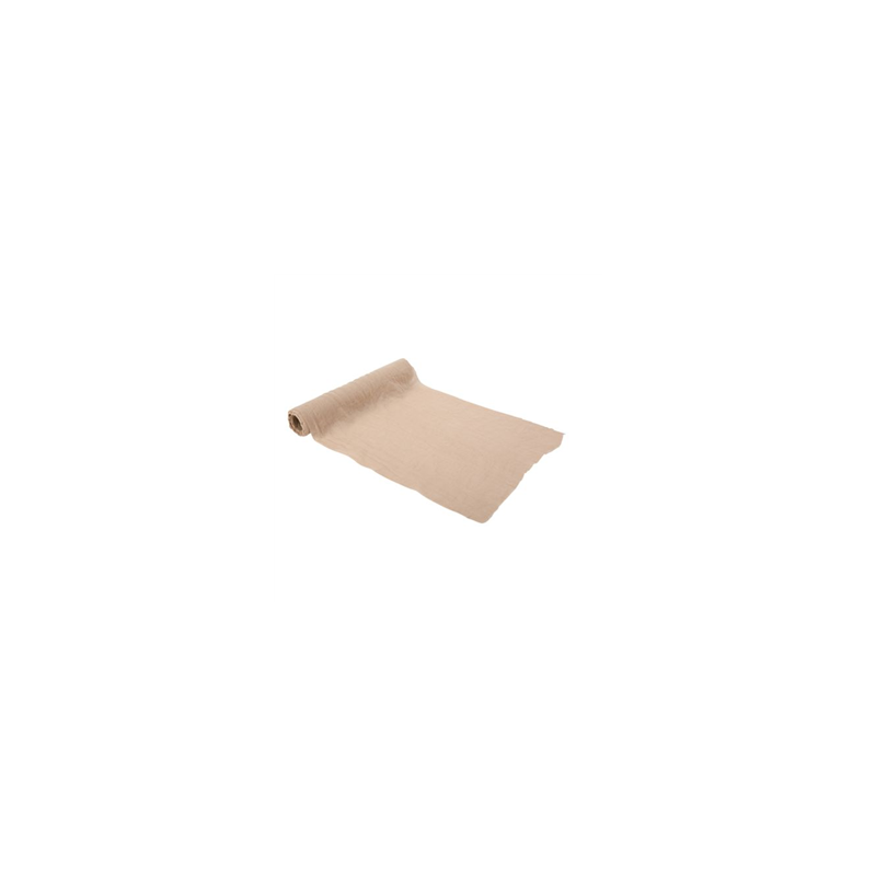 Chemin de table mousseline Sable 28cm x 5m