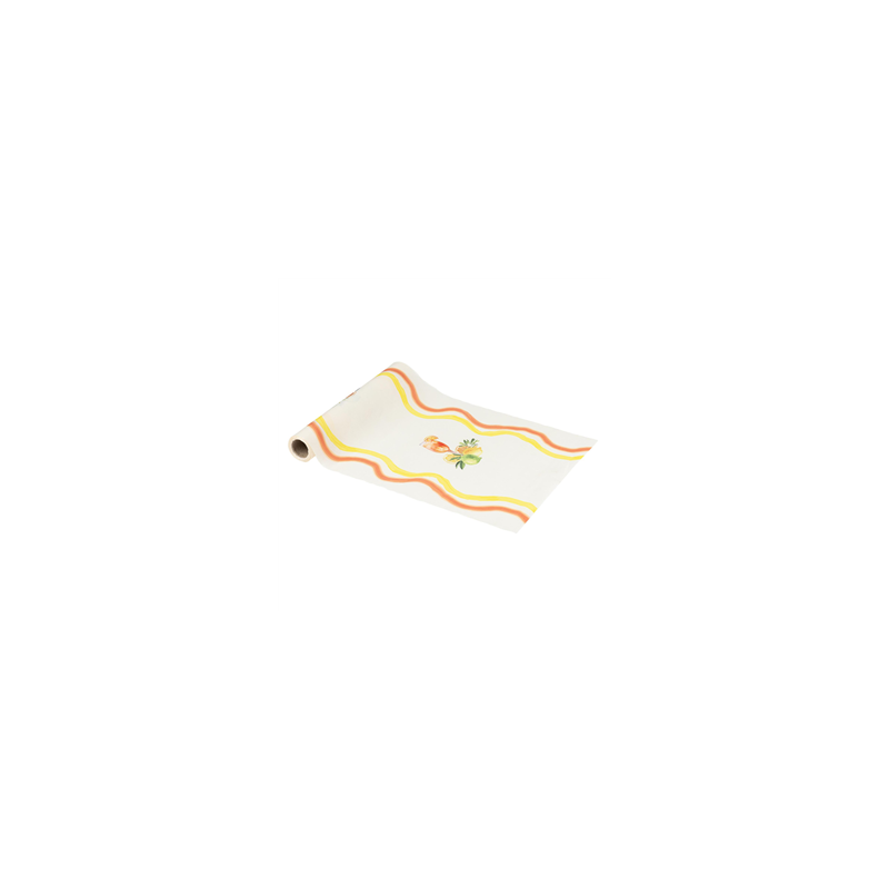 Chemin de table Agrume jaune et orange 28cm x 5m