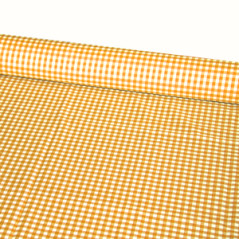 Tissu Vichy orange - coupe de 2m - Larg. 150cm