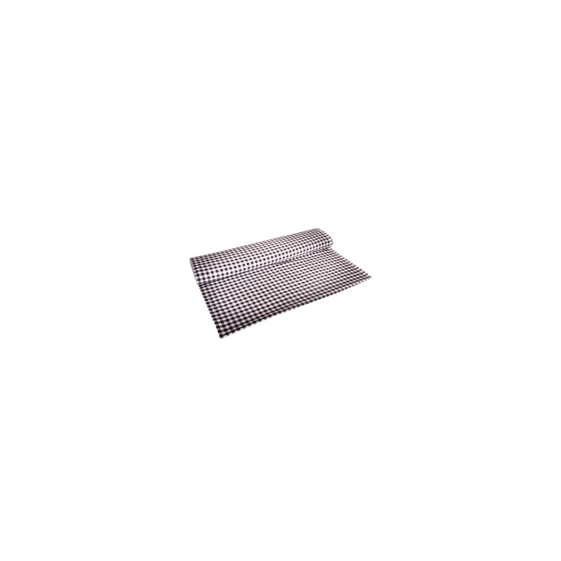 Tissu Vichy noir - Larg. 150cm :  le ml