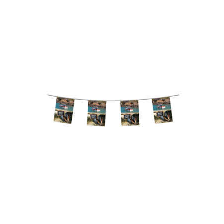 Guirlande Moules Frites 10 fanions 21 x 30cm - papier Long. 420cm