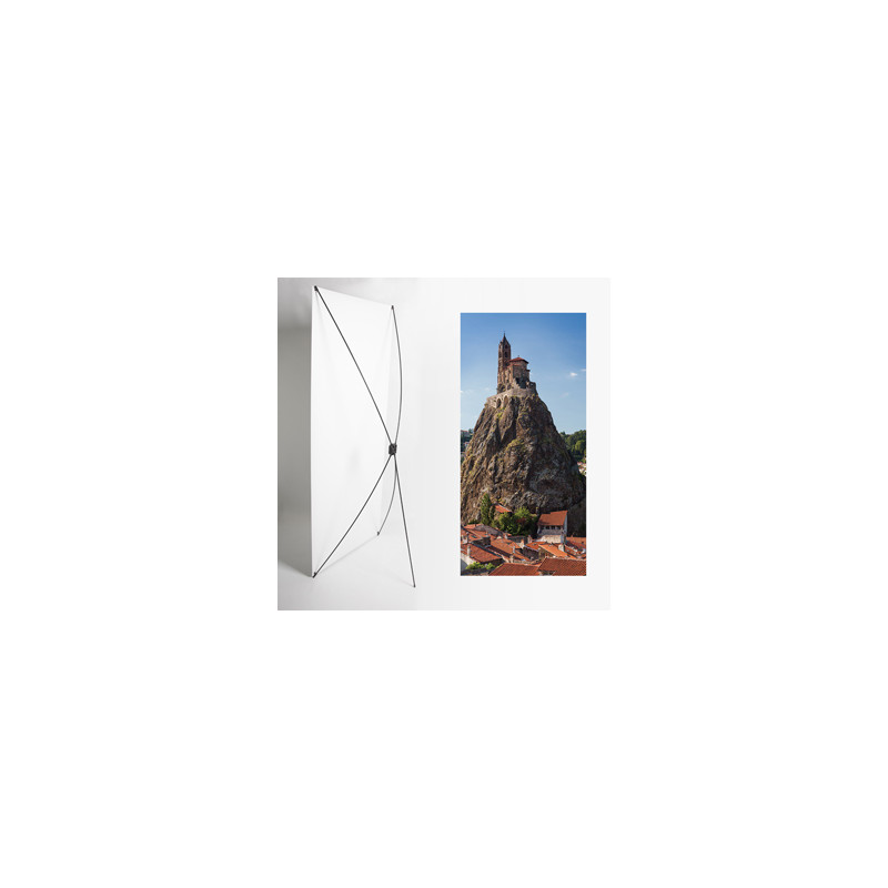 Kakemono Auvergne Chapelle - 180 x 80 cm - Toile M1 avec structure  X- Banner