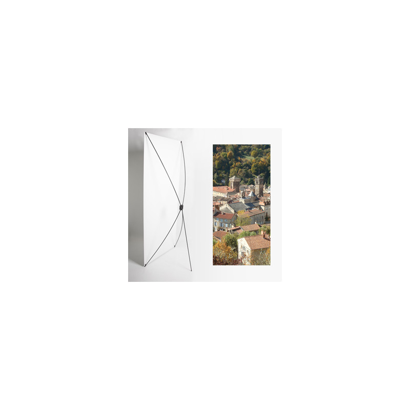 Kakemono Auvergne Village - 180 x 80 cm - Toile M1 avec structure  X- Banner