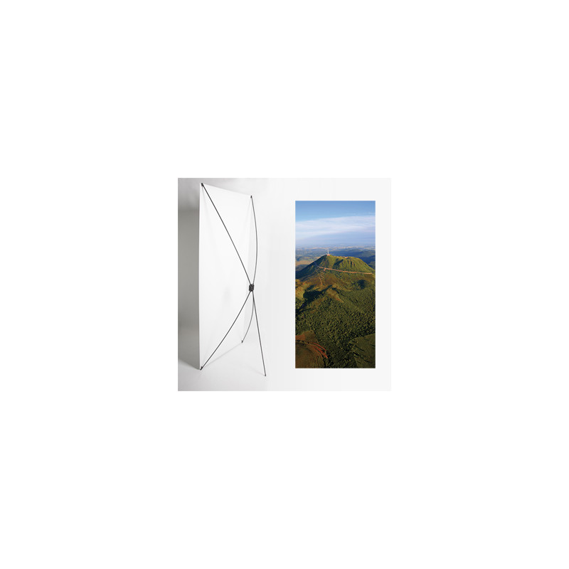 Kakemono Auvergne Volcan - 180 x 80 cm - Toile M1 avec structure  X- Banner