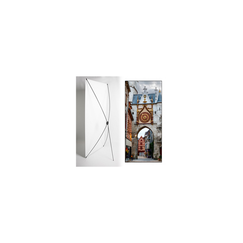 Kakemono Auxerre Bourgogne - 180 x 80 cm - Toile M1 avec structure  X- Banner