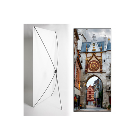 Kakemono Auxerre Bourgogne - 180 x 80 cm - Toile M1 avec structure  X- Banner