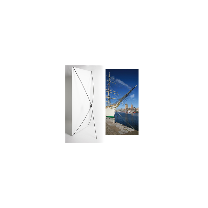Kakemono Nord port- 180 x 80 cm - Toile M1 avec structure  X- Banner