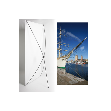 Kakemono Nord port- 180 x 80 cm - Toile M1 avec structure  X- Banner