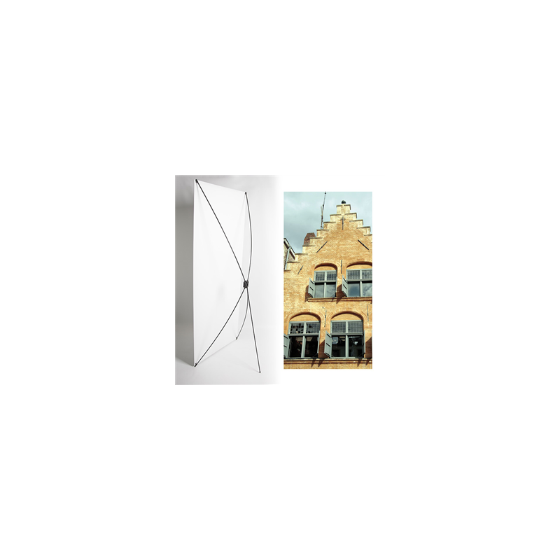 Kakemono maison nord - 180 x 80 cm - Toile M1 avec structure  X- Banner