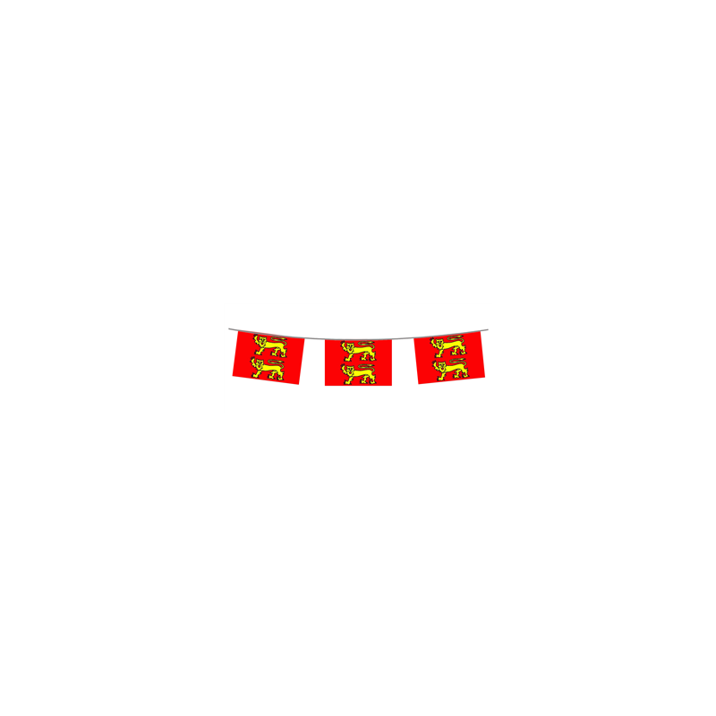 Guirlande drapeaux Normandie 10 fanions 21 x 30cm - papier Long. 520cm