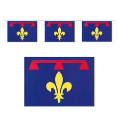 Guirlande drapeaux Provence 10 fanions 21 x 30cm - papier Long. 520cm