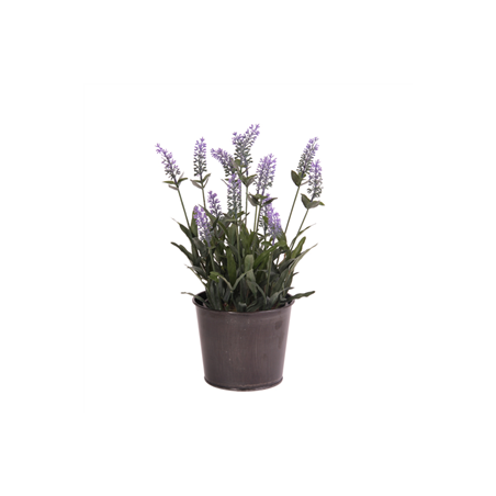 Lavande artificielle en pot métal  haut 40 cm