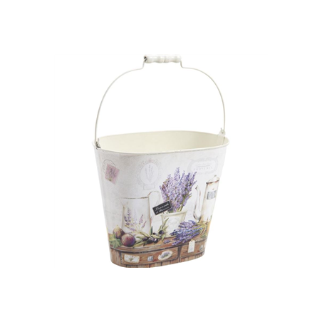 Panier ovale en métal motif Provence - 23,5 x 14,5 x 19,5cm