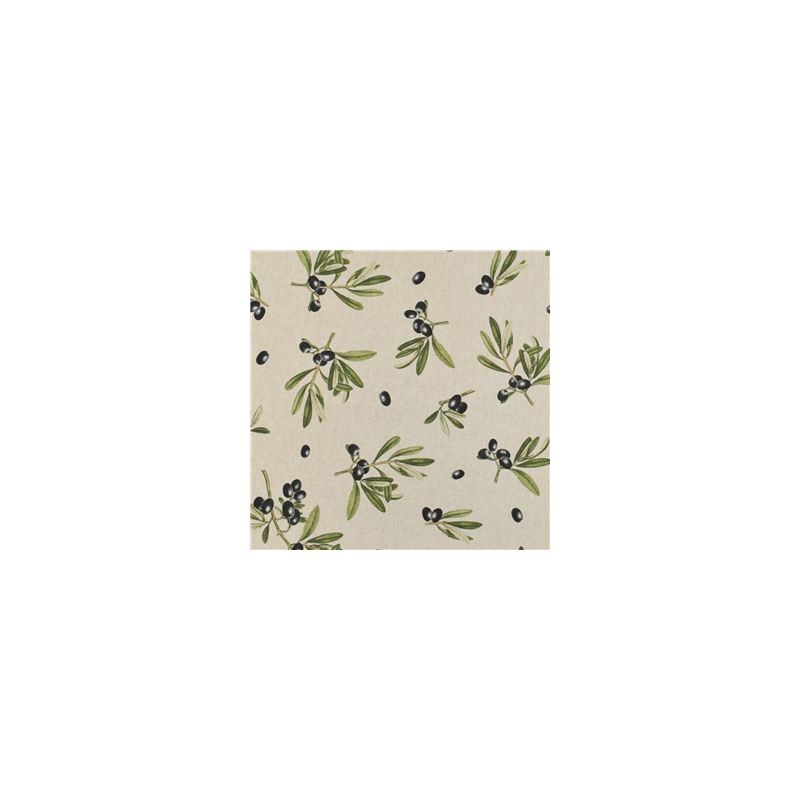 Tissu motif Olives - Larg. 140cm (vendu au mètre)